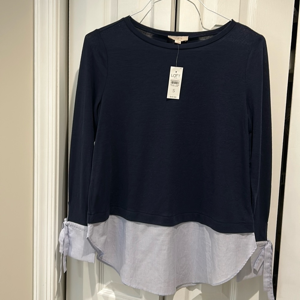 LOFT Navy Blue Top - Size S